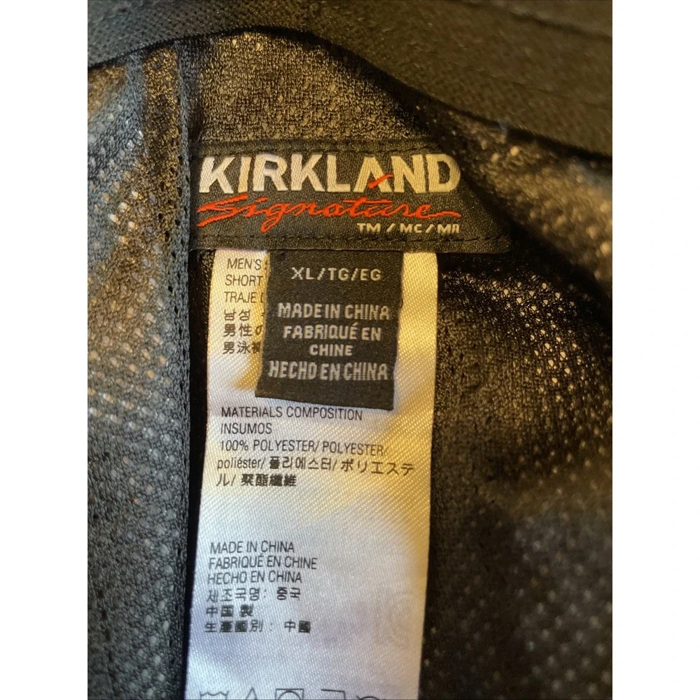 Kirkland Signature Men's Swim Short (Navy Patchwork Size XL) Swim‎ Trunks